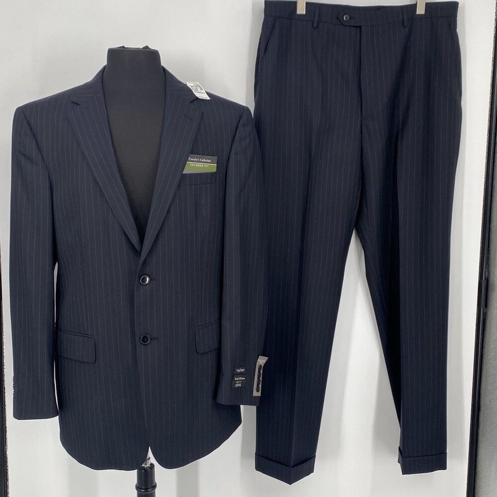 New Jos.A Bank Traveler’s Collection Men's Jacket Pants Suit 2 Piece Black *FLAW